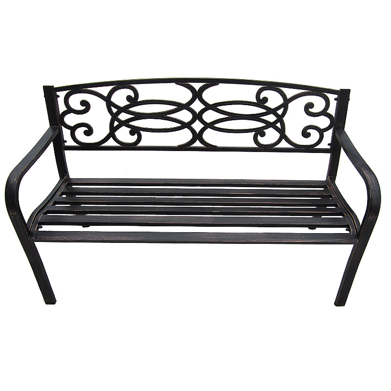 Ellister Stamford 3 Seater Steel Bench - Bronze - Image 2