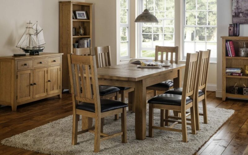 Astoria Extending Oak Dining Table With 6 Chairs (JB) - Image 2