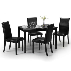 Hudson 4 Seater Black Dining Set