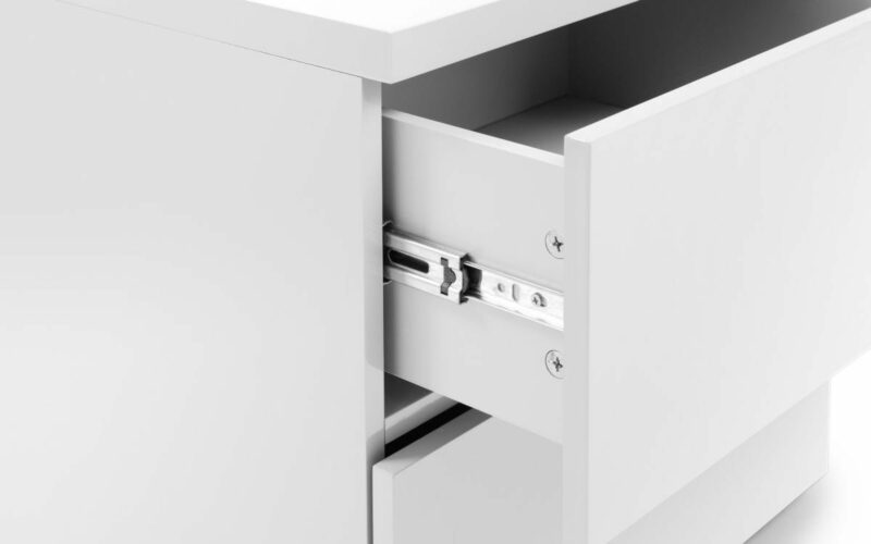 Monaco 2 Drawer Bedside - White High Gloss (JB) - Image 2