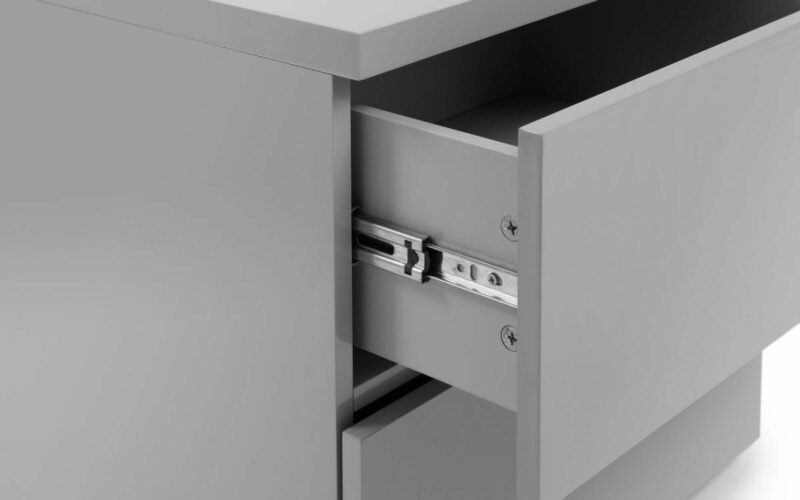 Monaco 2 Drawer Bedside - Grey High Gloss (JB) - Image 3
