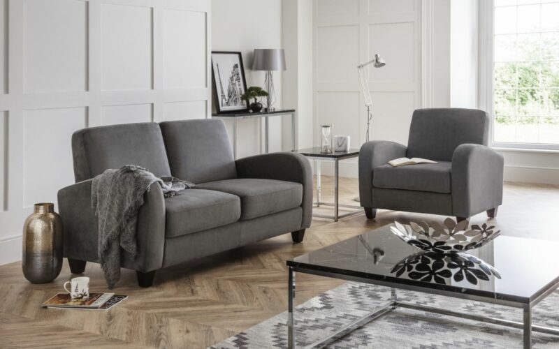 Vivo Fold Out Sofa Bed - Dusk Grey Chenille - Image 2