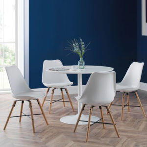 Blanco White & Kari 4 Seater White Dining Set