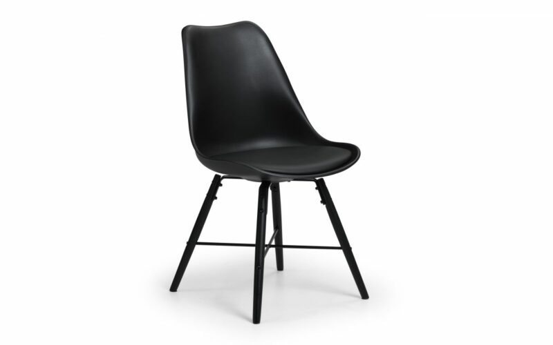 Staten & Kari 4 Seater Black Dining Set (2 Kari Chairs & Staten Bench) - Image 4
