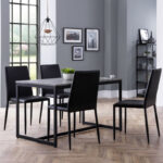 Staten & Jazz 4 Seater Black Dining Set