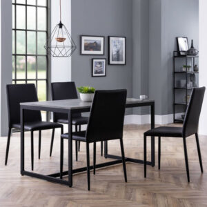 Staten & Jazz 4 Seater Black Dining Set