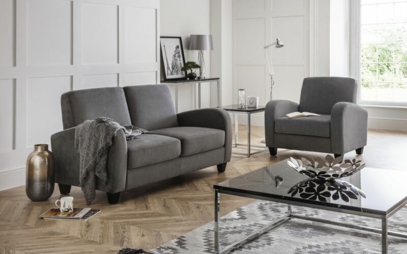 Vivo 2 Seater Sofa - Dusk Grey Chenille Fabric (JB) - Image 2