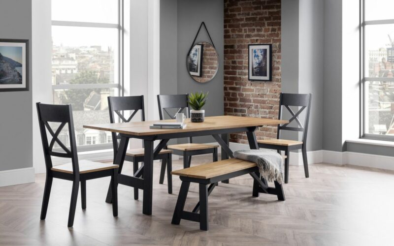 Hockley 6 Seater Dining Set (Bench & 4 Chairs) - Image 7