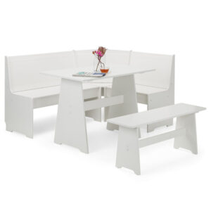 Newport 6 Seater Corner Dining Set - Surf White