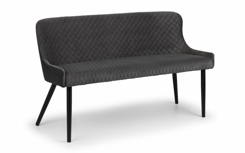 Como & Luxe 4 Seater Grey Dining Set (2 Chairs & Bench) - Image 3