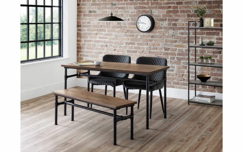 Carnegie & Luxe 4 Seater Dining Set (2 Luxe Grey Chairs & Bench) - Image 6