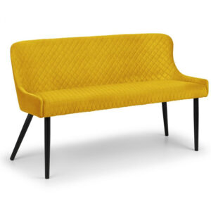 Luxe High Back Bench - Mustard