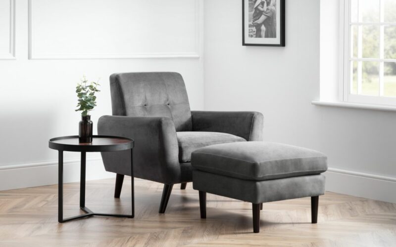 Monza Ottoman - Grey Velvet - Image 6