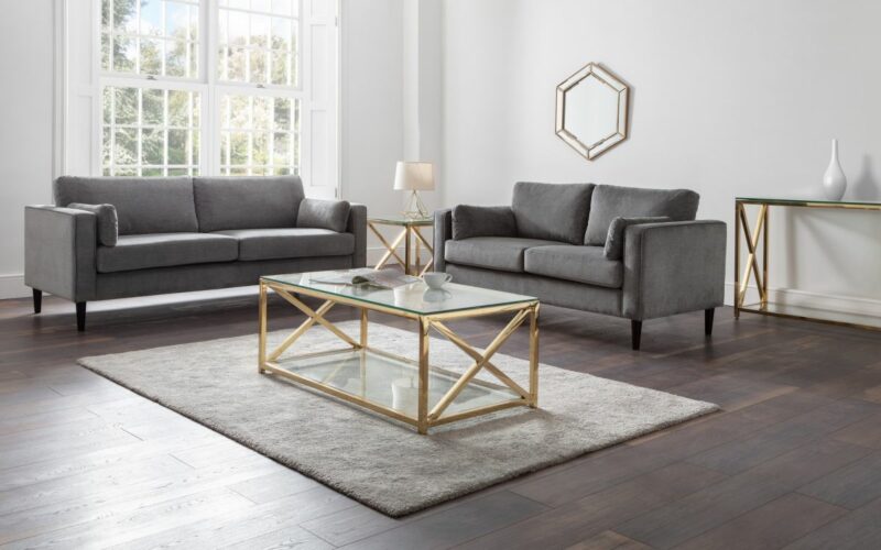 Hayward 3 Seater Sofa - Grey Chenille - Image 4