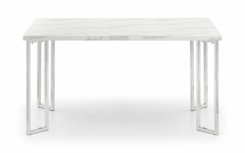 Positano & Calabria Cantilever 4 Seater Velvet Grey Dining Set - Image 2