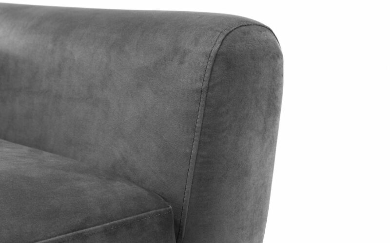 Monza 3 Seater Sofa - Grey Velvet - Image 4