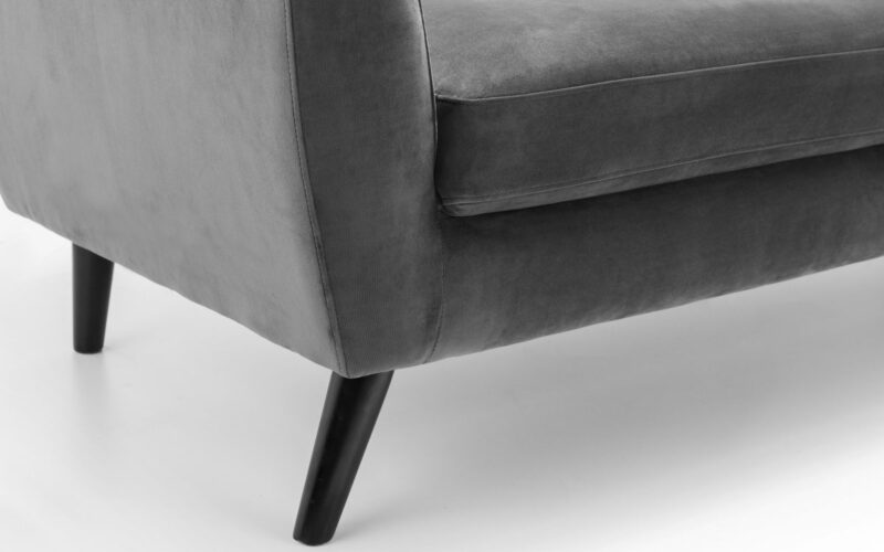 Monza 3 Seater Sofa - Grey Velvet - Image 5