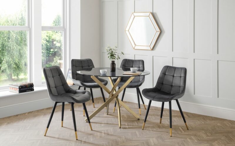 Montero & Hadid 4 Seater Grey Dining Set - Image 4