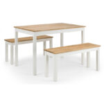 Coxmoor Ivory & Oak 4 Seater Dining Set ( 2 Benches)