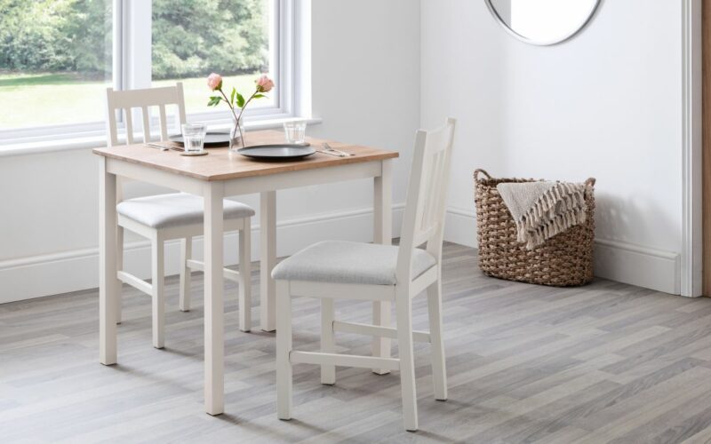 Coxmoor Ivory & Oak 2 Seater Dining Set - Image 6