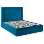 Langham Scalloped Headboard Storage Bed - Teal