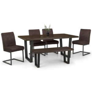 Brooklyn 6 Seater Dining Set (Bench & 4 Charcoal Chairs)