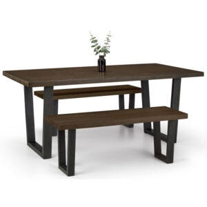 Brooklyn 4 Seater Dark Oak Dining Set (2 Benches)