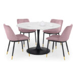 Holland & Delaunay 4 Seater Pink Dining Set