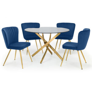Montero & Cannes 4 Seater Blue Dining Set