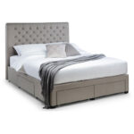 Wilton Deep Buttoned 4 Drawer Bed - Grey