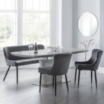 Como & Luxe 4 Seater Grey Dining Set (2 Chairs & Bench)