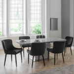 Como & Luxe 6 Seater Grey Dining Set