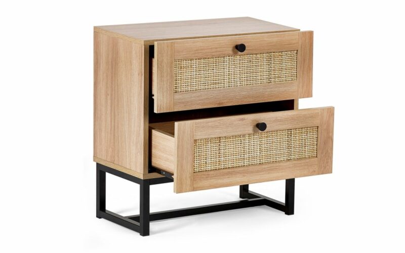 Padstow 2 Drawer Bedside - Oak - Image 3