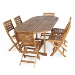 Ellister Alnwick FSC Acacia 6 Folding Chair 150cm Oval Extending Set