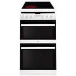 Amica 508DCE2TAW - 50cm Double Cavity Ceramic Cooker - White
