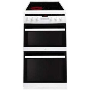 Amica 508DCE2TAW - 50cm Double Cavity Ceramic Cooker - White