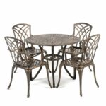 Ellister Regency Cast Aluminium 4 Armchair 90cm Round Outdoor Set
