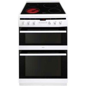 Amica 608DCE2TAW - 60cm Double Cavity Ceramic Cooker - White