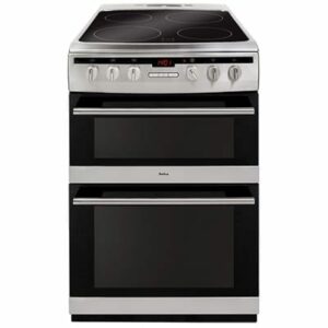 Amica 608DCE2TAXX - 60cm Double Cavity Ceramic Cooker - Stainless Steel
