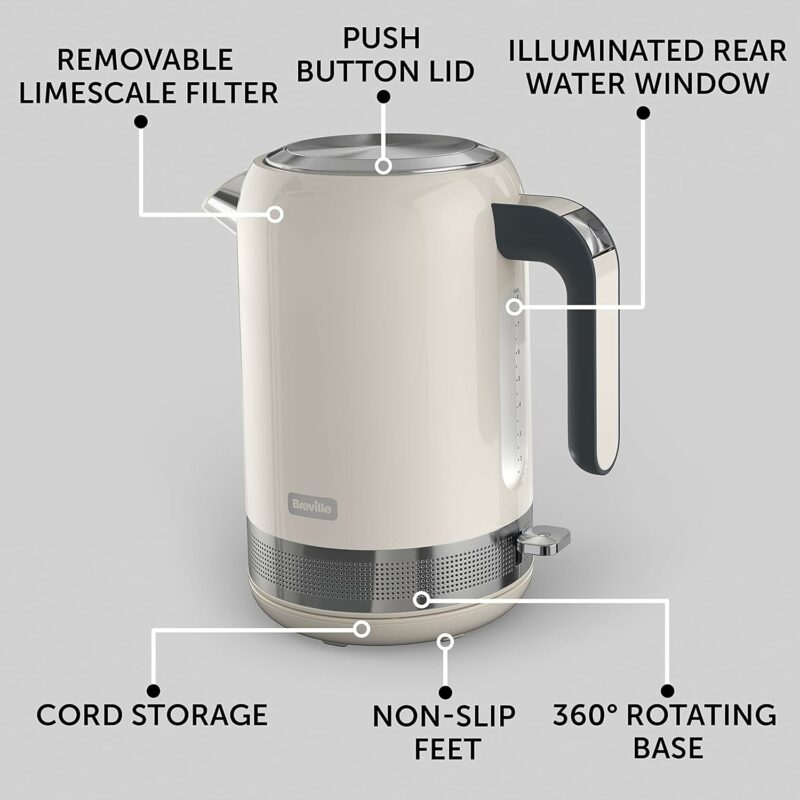 Breville High Gloss Kettle VKT153 - Cream - Image 5