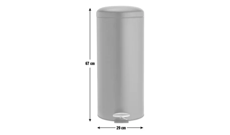 30 Litre Domed Pedal Bin - Black - Image 3