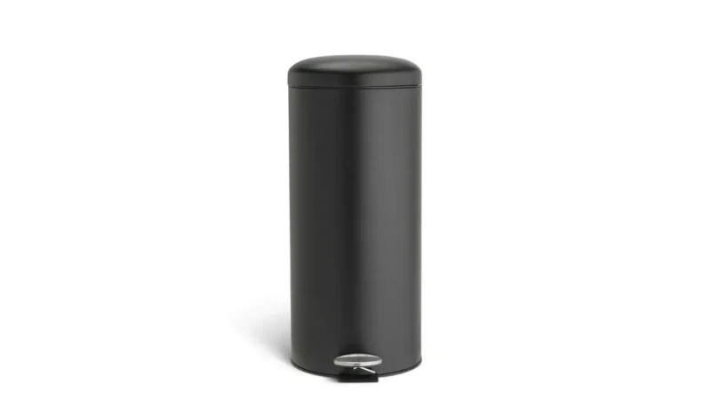 30 Litre Domed Pedal Bin - Black