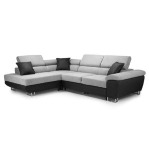 Anton Left Hand Facing Corner Sofabed Black/Grey