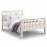 Barcelona Double Bed High Foot End - Stone White Finish