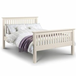 Barcelona Double Bed High Foot End - Stone White Finish