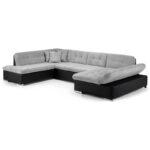 Bergen Left Hand Facing U Shape Corner Black/Grey