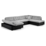 Bergen Right Hand Facing U Shape Corner Black/Grey