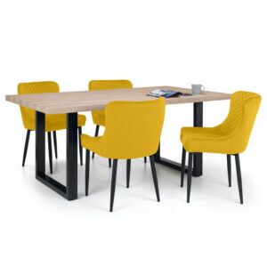 Berwick & Luxe 4 Seater Mustard Dining Set