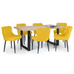 Berwick & Luxe 6 Seater Mustard Dining Set