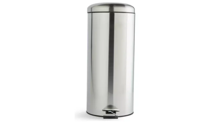 30 Litre Domed Pedal Bin - Silver